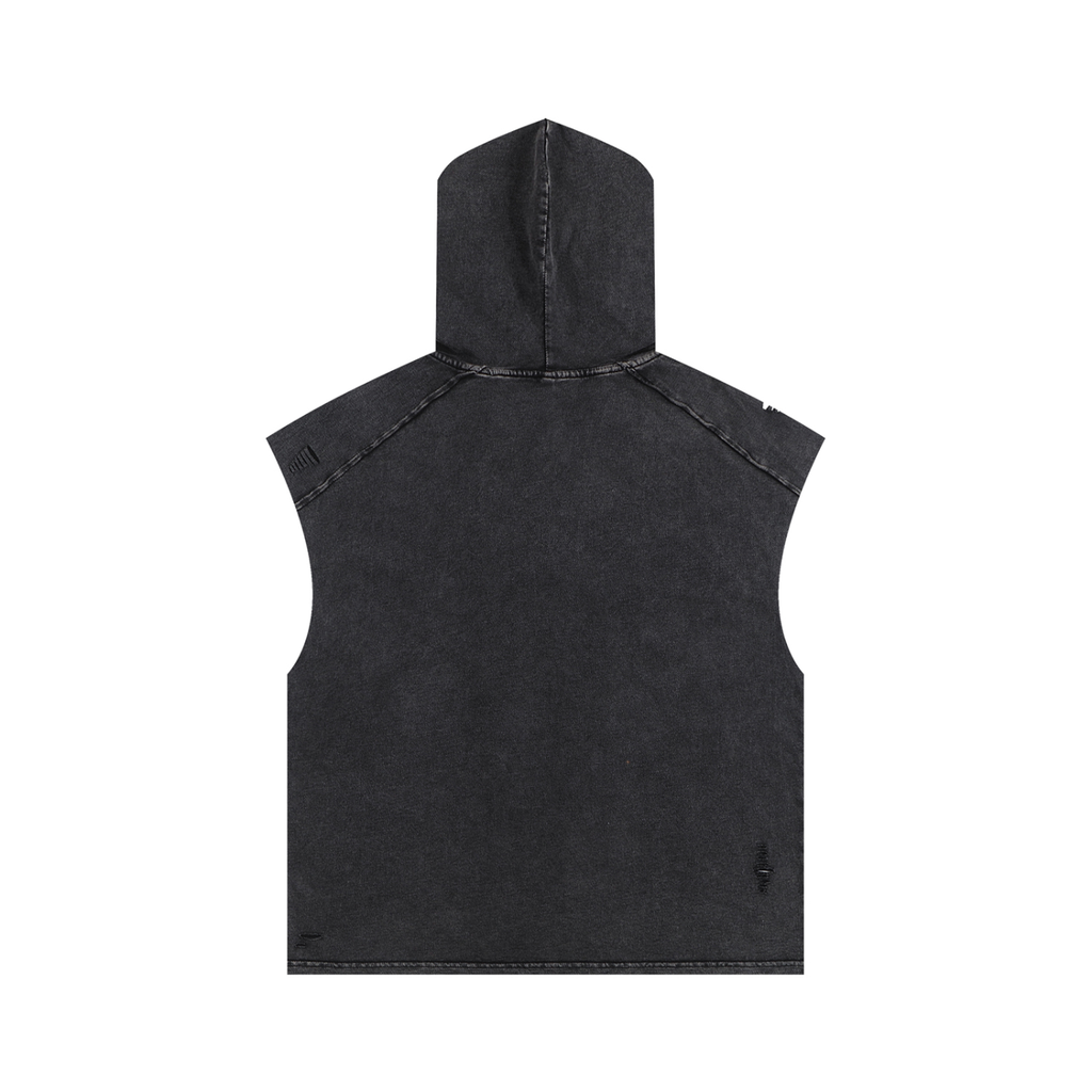 Snow Washed Boxy Hooded Tank Top Elev8 Crown