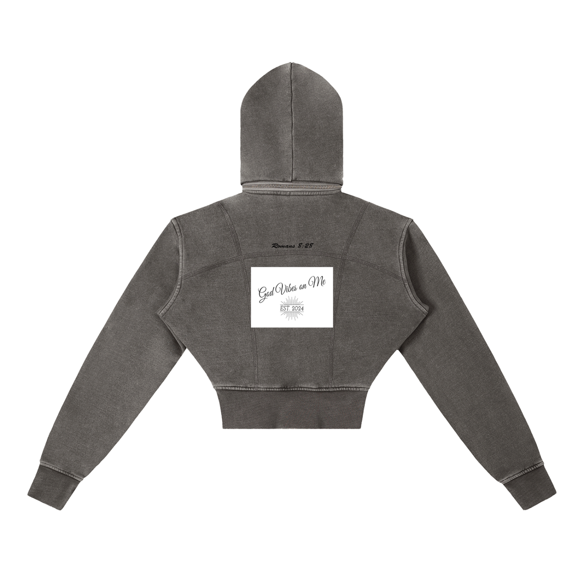 Vintage Washed Cropped G.V.O.M. Fleece Hoodie