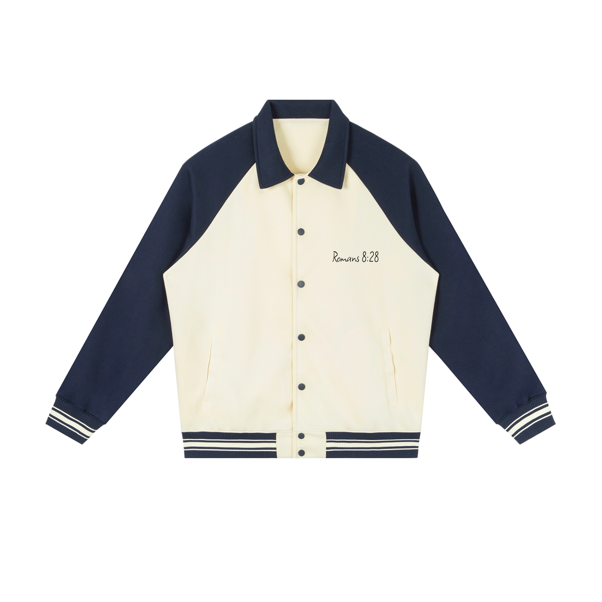 Contrast Raglan Sleeve Romans828 X G.V.O.M. Baseball Jacket