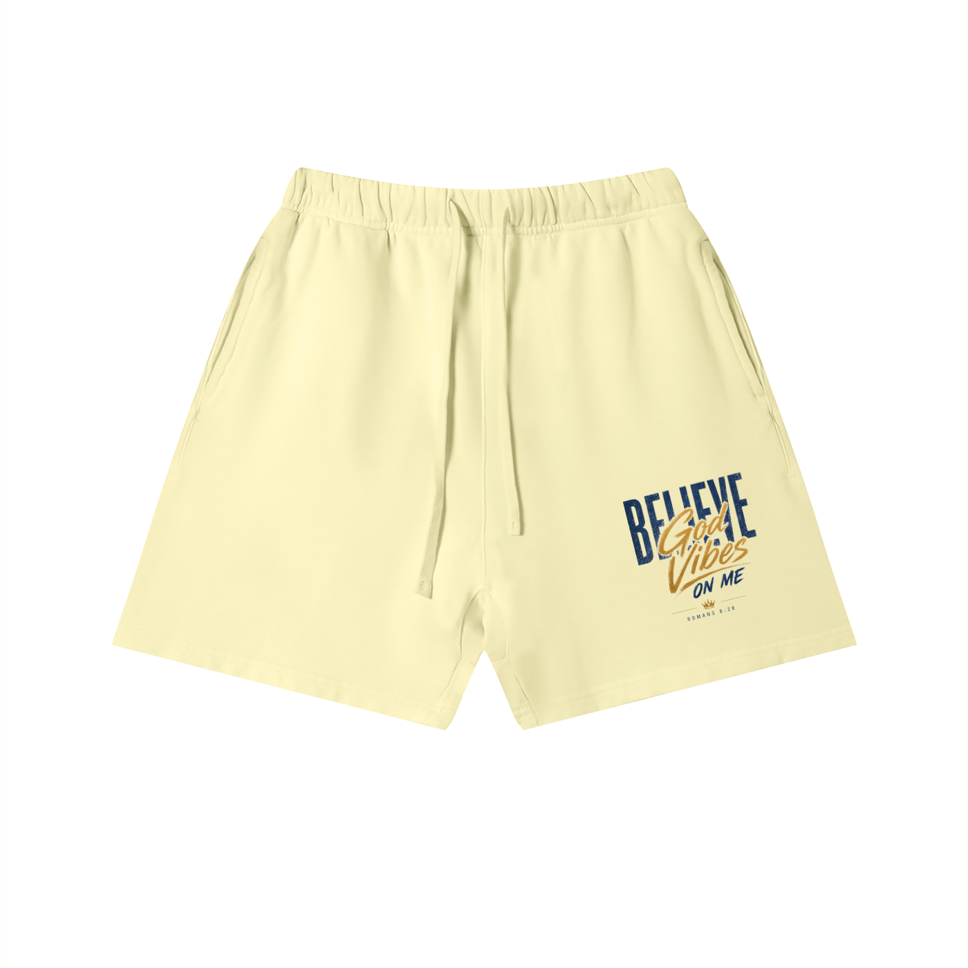 Unisex Vintage Wash Believe G.V.O.M. Cotton Shorts