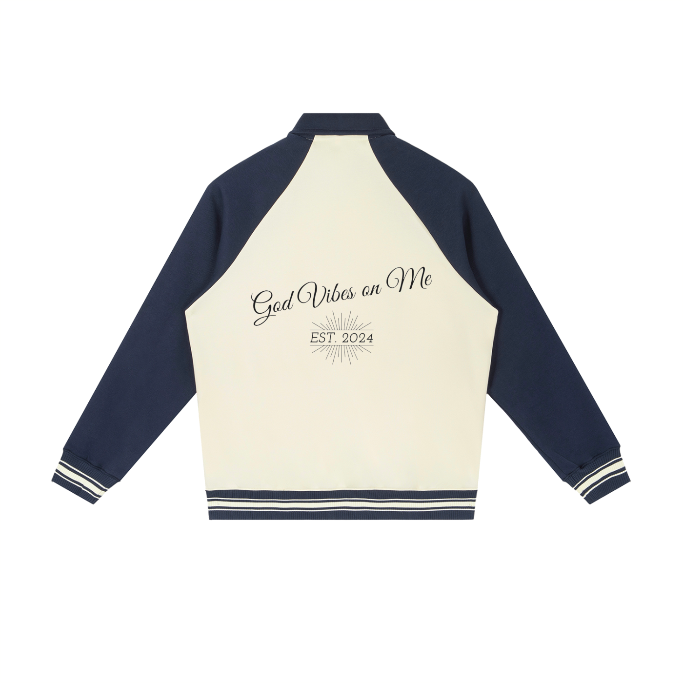 Contrast Raglan Sleeve Romans828 X G.V.O.M. Baseball Jacket