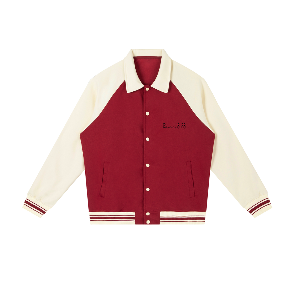 Contrast Raglan Sleeve Romans828 X G.V.O.M. Baseball Jacket