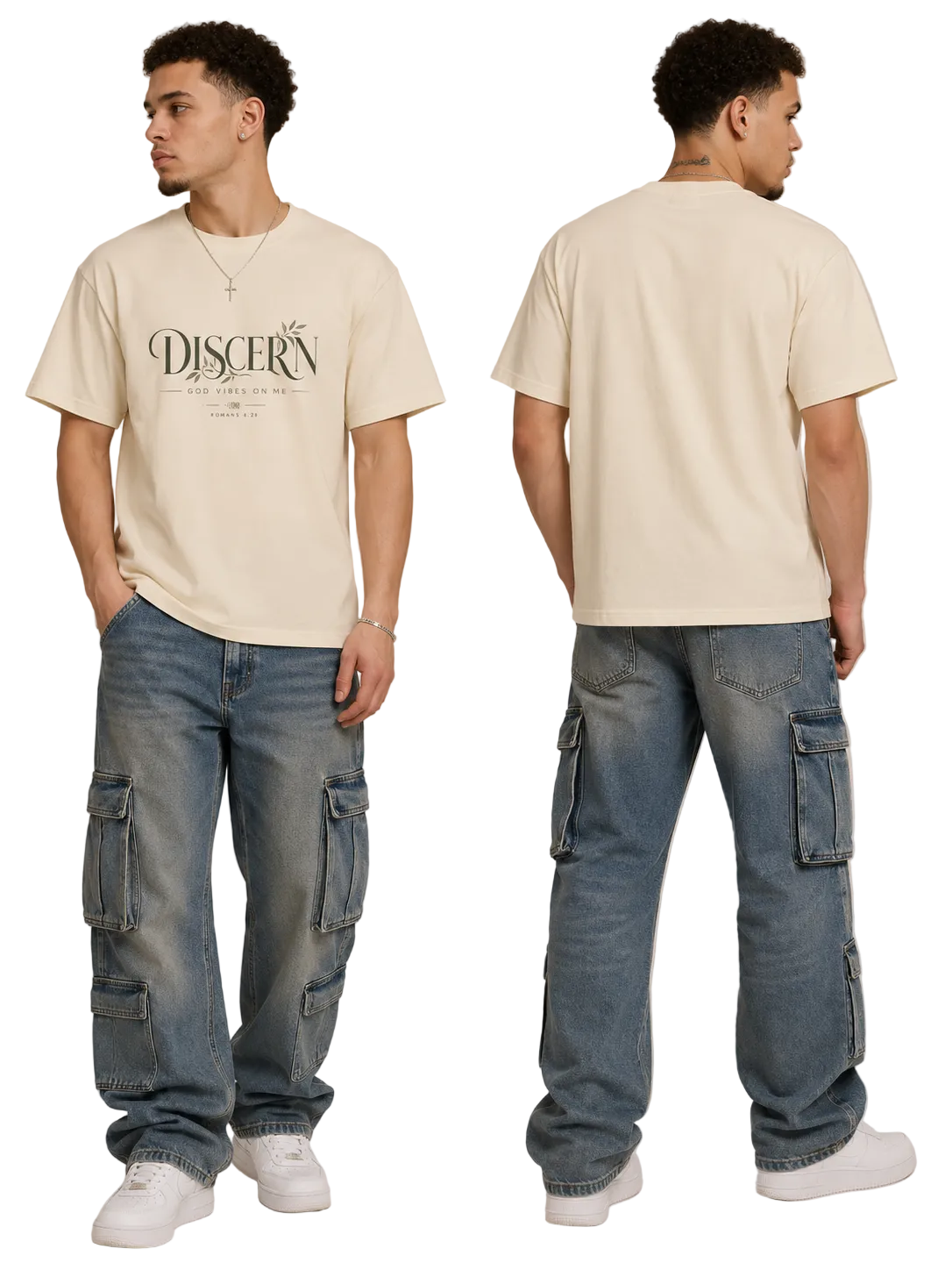 Heavyweight Drop Shoulder Discern G.V.O.M. Cotton T-Shirt "Proverbs 3:5-6"