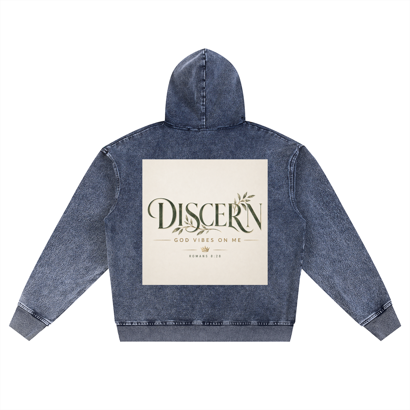 Snow Wash Oversized G.V.O.M. Zip-Up Hoodie