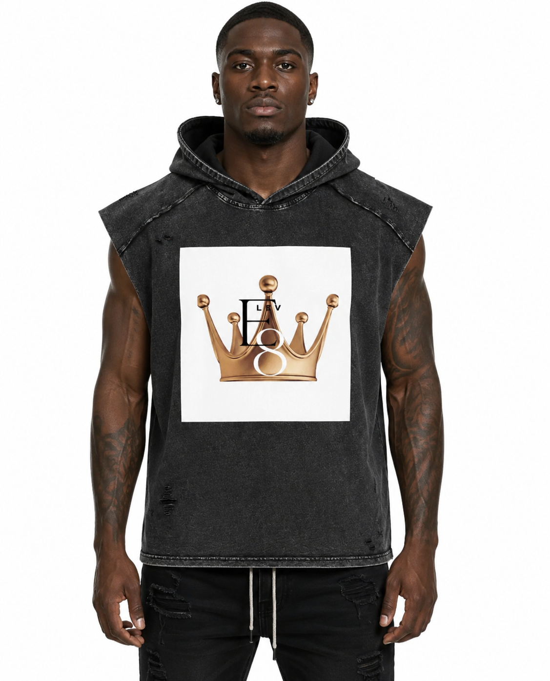 Snow Washed Boxy Hooded Tank Top Elev8 Crown