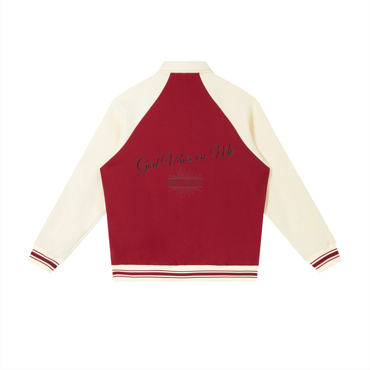Contrast Raglan Sleeve Romans828 X G.V.O.M. Baseball Jacket