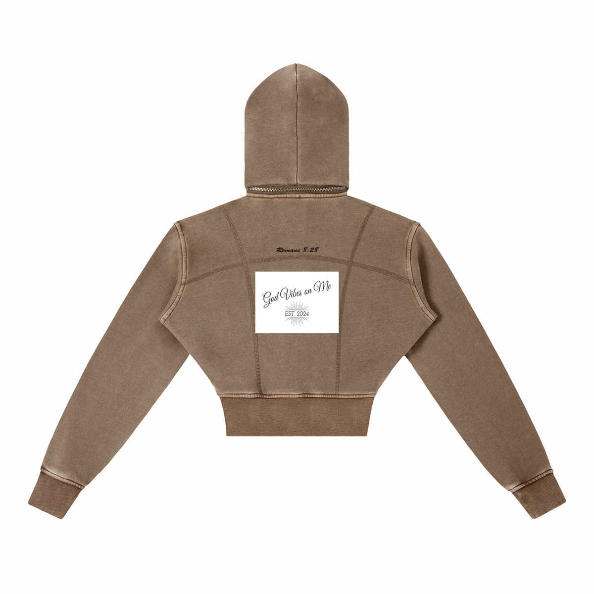 Vintage Washed Cropped G.V.O.M. Fleece Hoodie
