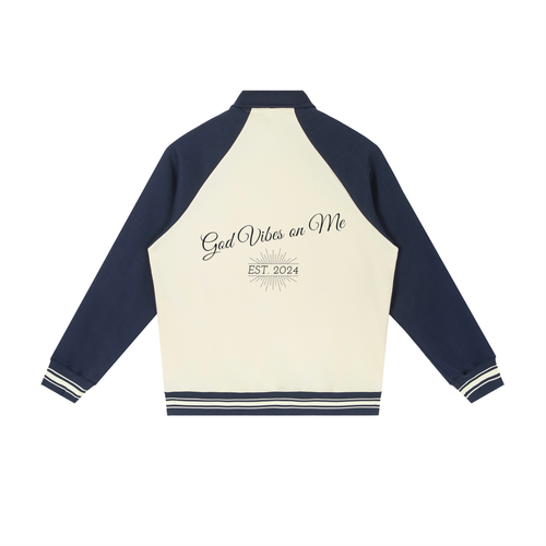 Contrast Raglan Sleeve Romans828 X G.V.O.M. Baseball Jacket